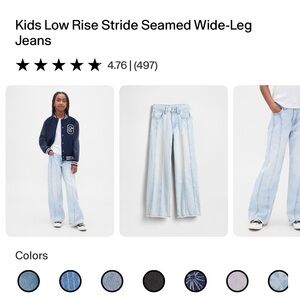 Gap Brand Kids Wide Leg Low Rise Jeans